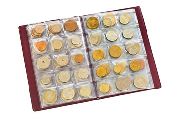 Collection of world money coins in album