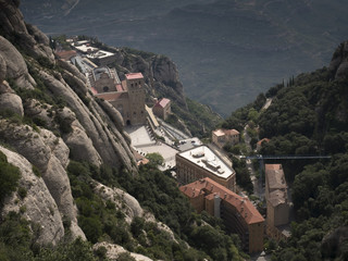 Fototapeta na wymiar Aerial view of the Monastery of Montserrat