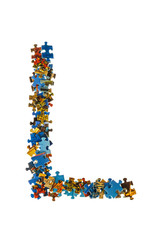 Letter L made of puzzle pieces