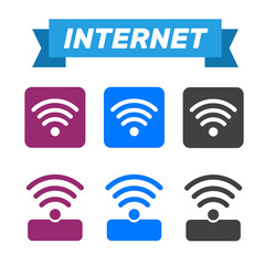 Wireless and wifi icons. Wireless Network Symbol wifi icon. Wireless and wifi vector
