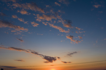 sunset with power line elements