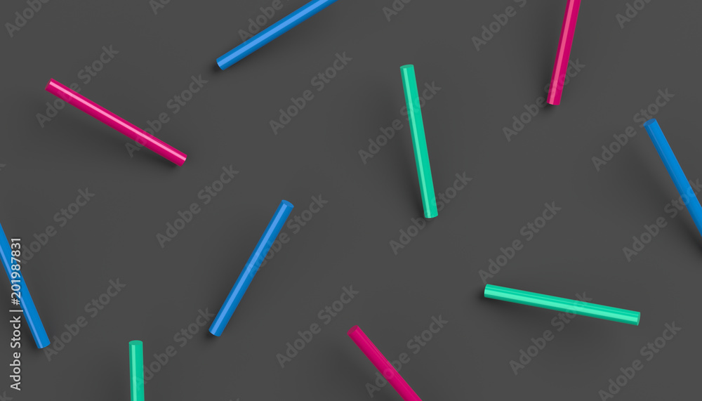 Aufkleber abstract 3d rendering of geometric background with cylinder shapes. modern striped minimalistic desi