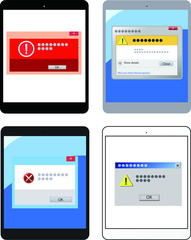 Tablet PC Error Illustration set