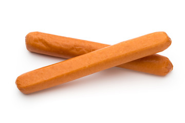 Fresh sausage isolated over white background.