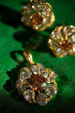 beautiful Indian wedding jewellery in low light 