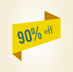90 off Discount Clearance Tag Vector Illustration