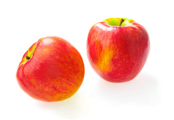Red apples isolated on white background