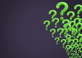 green question marks - Powered by Adobe