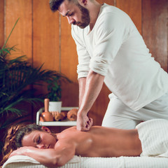 Obraz na płótnie Canvas Relaxing Back Massage