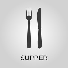 Dinner icon. Dinner symbol. Flat design. Stock - Vector illustration