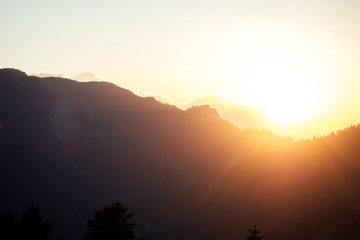 dawn in the mountains (backgrounds, mockup, blurred)