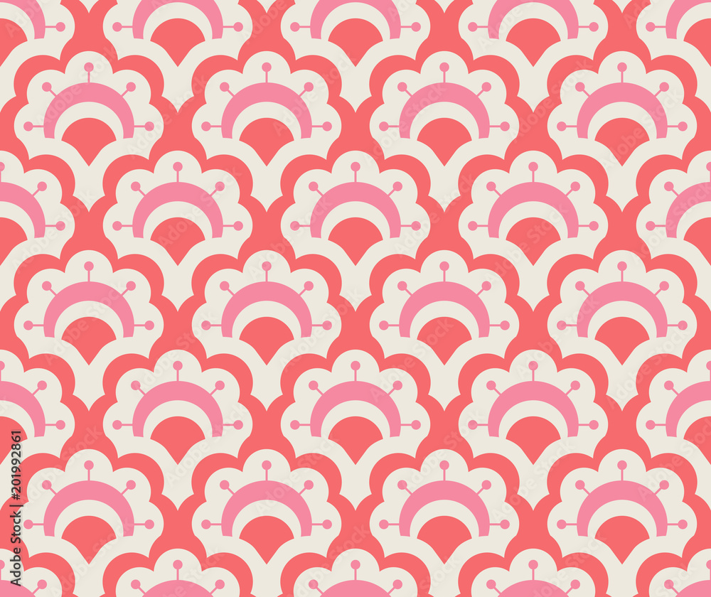Aufkleber seamless retro pattern with floral elements