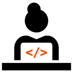 Female software developer icon