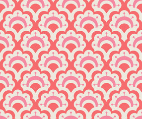 seamless retro pattern with floral elements