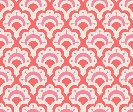 seamless retro pattern with floral elements