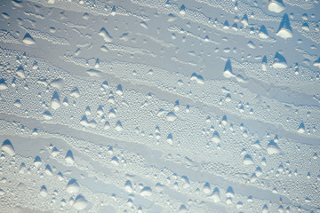 drops of rain on the window. condensate and rain on the window
