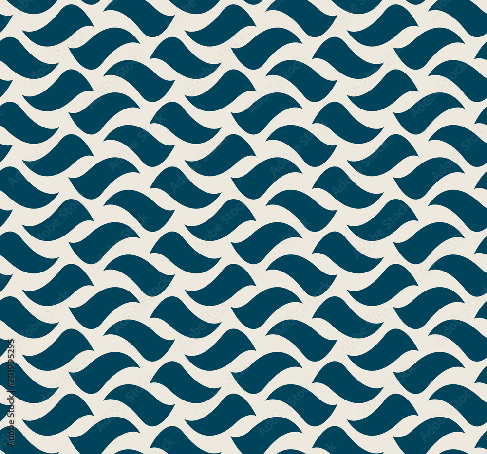 Poster seamless pattern with waved elements