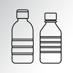 Two bottles. Outline design. Vector illustration