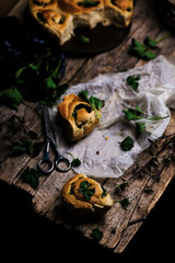 Wild nettle  whole wheat kissed buns. Style rustic.