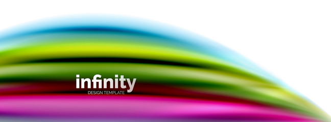 Flowing fluid colors vector, blurred colorful 3d gel shape on white