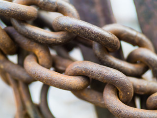 barrier in a field on the lock with a chain