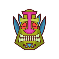 Tribal mask, colorful African face masque vector Illustration on a white background