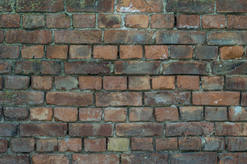  Wall of old red brick