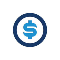 Dollar Money Symbol With Circle, Vector Illustration Design