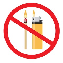 No fire vector sign. Stock flat vector illustration.