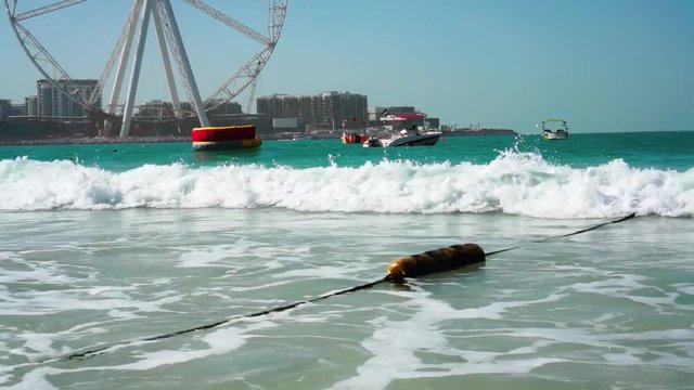 Beach Dubai Marina. Sunny day at the sea
