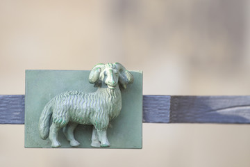 Sculpture of the zodiac sign Aries.
