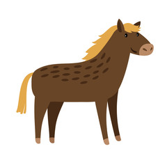 Horse cute cartoon icon