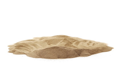 Fototapeta na wymiar Pile desert sand dune isolated on white background