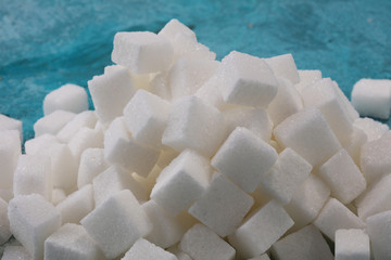 sugar cubes. unhealthy living with white sugar cube