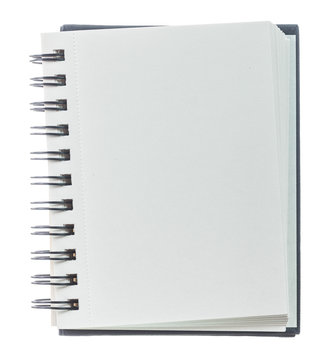 Opened blank notepad isolated on white