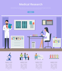 Medical Research Description Vector Illustration