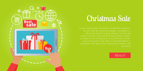 Fototapeta na wymiar Best Christmas Sale of Colourful Presents Online