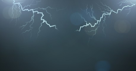 Lightning strikes and dark background