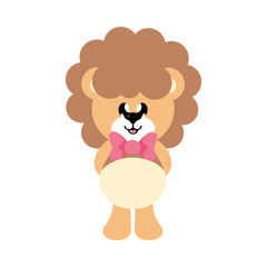Obraz na płótnie Canvas cartoon cute lion with tie