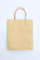 Brown Paper Shopping Bags isolated on white background.