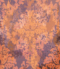 Baroque pattern Vector. Vintage Ornamented texture luxury design. Royal textile decors. Old painted background