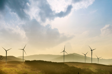 Fototapeta na wymiar Wind power plant - eco energy