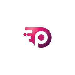 letter p tech logo tempate