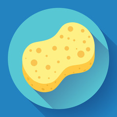 Yellow shower sponge cartoon icon. Illustration for web and mobile design