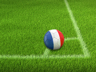 Plakat Soccer football with French flag