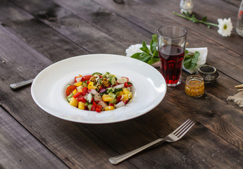 Organic vegetables - healthy food (fresh vegetable set).  Food background