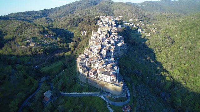 Aerial view of amazing village San Gregorio Da Sassola
