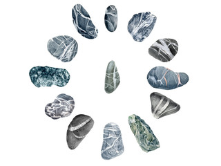 sea stones. Watercolor hand drawn stones. Can be used as print, postcard, packaging, element design, invitation, textile, greeting card, stickers and so on.