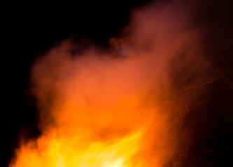 Obraz premium fire with smoke on a black background
