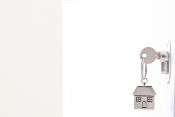 House key in the door